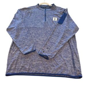 Colosseum Pullover Mens XXL Blue Duke Blue Devils Quarter Zip Heathered Logo